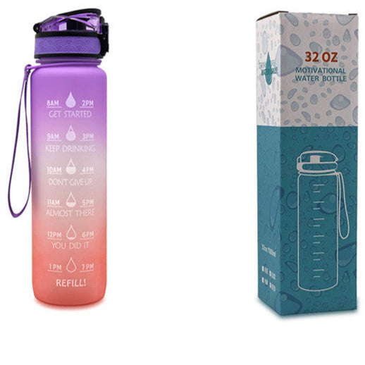 1L Tritan Water Bottle With Time Marker Bounce Cover Motivational Water Bottle Cycling Leakproof Cup For Sports Fitness Bottles