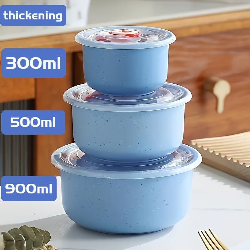 3pcs Lightweight Wheat Straw Bowl For Food Storage Cereal Desserts, Reusable Cutlery, Can Be Used As Fruit Snack Container