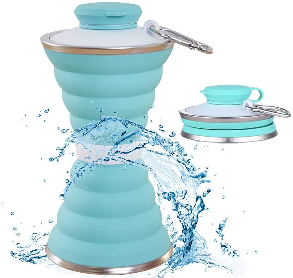 500ML Silicone Water Bottle | Foldable & Leak Proof | Portable Sports Travel Water Bottles