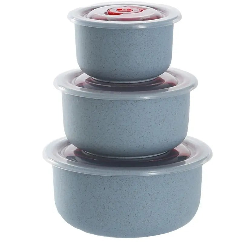 3pcs Lightweight Wheat Straw Bowl For Food Storage Cereal Desserts, Reusable Cutlery, Can Be Used As Fruit Snack Container